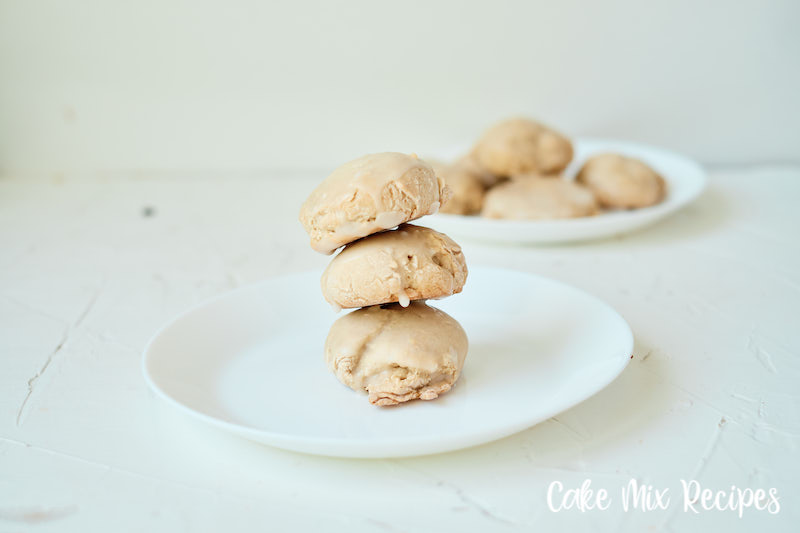 Featured image showing a stack of the finished butter pecan cake mix cookies.