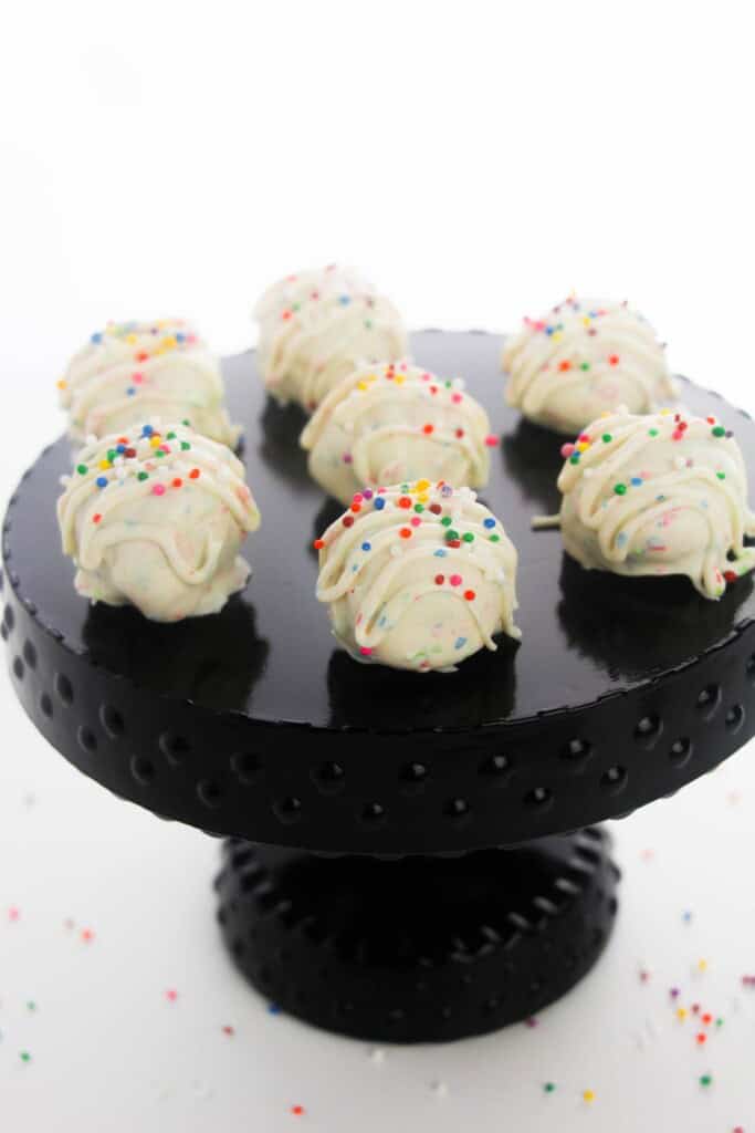 A tray of sugar cookie truffles.