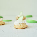 Featured image showing the finished apple pie cookies with green apple slices for garnish ready to serve.