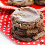 Featured image showing the finished mint chocolate chip cookies.