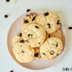 Featured image showing the finished white chocolate cranberry cookies ready to eat or share.