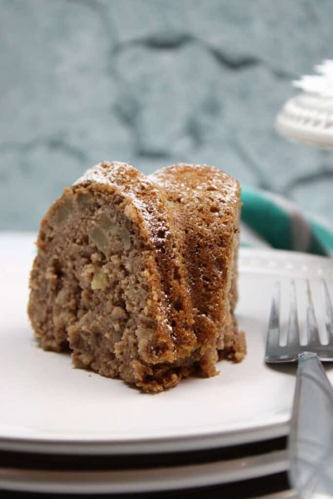 A slice of the Apple Cinnamon Bundt Cake.