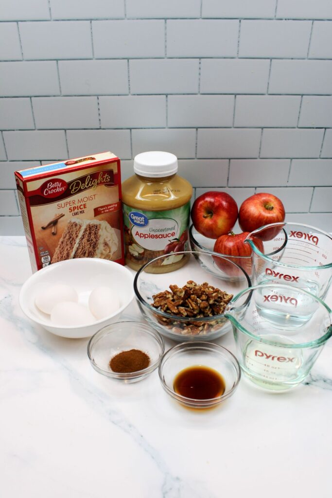ingredients needed to make apple sauce bundt cake
