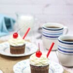 Two root beer cupcakes with cake mix.