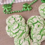 A stack of green vanilla cookies.