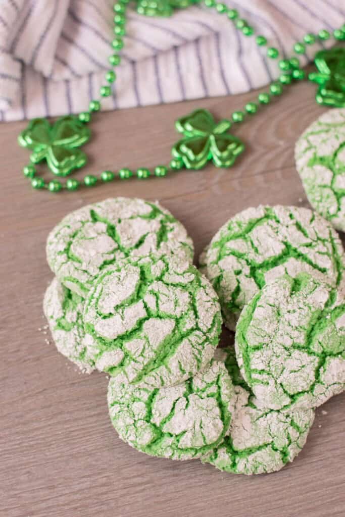 A stack of green vanilla cookies.