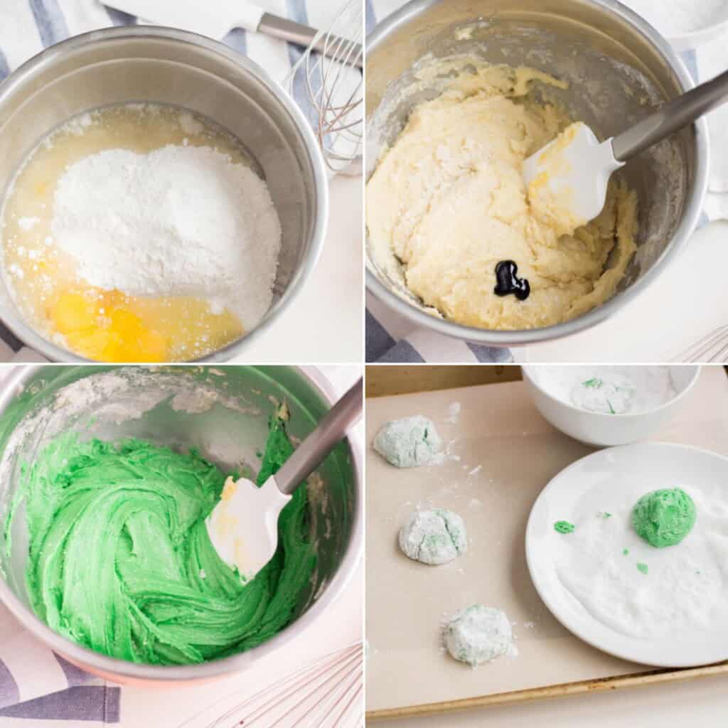 Mixing the ingredients, forming the dessert and baking.