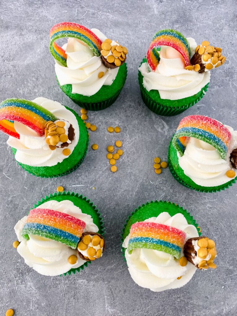 6 Rainbow St. Patrick's Day Cupcakes
