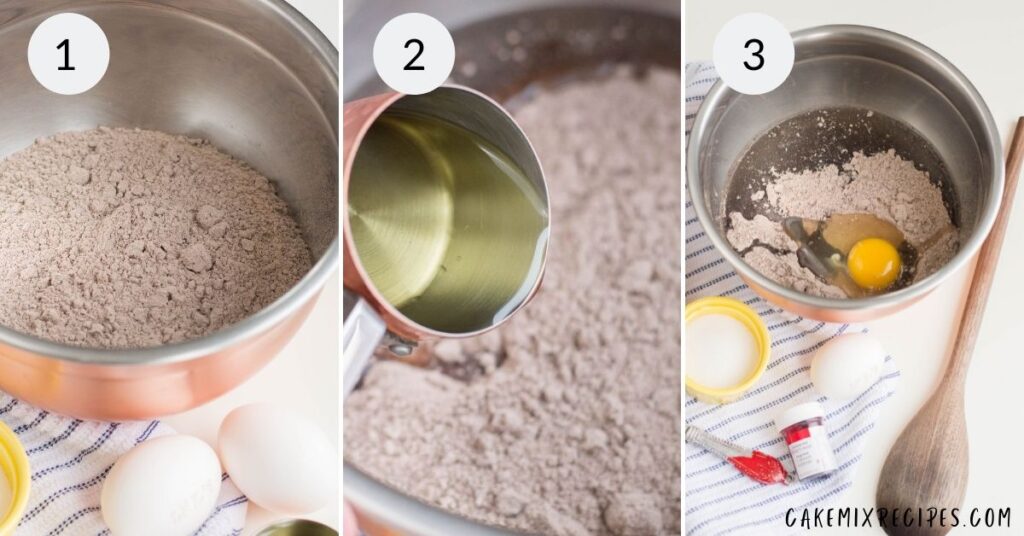 a collage of 3 images showing the steps needed to make the cookie dough