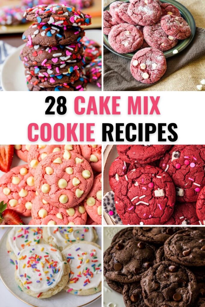 an assortment of cake mix cookie recipes