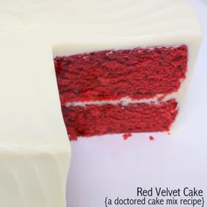 red velvet cake from mix cut into