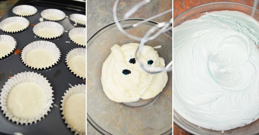 Mixing bowl and cupcake tin.