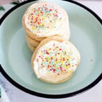 A platter of the cake mix sugar cookies.