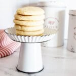 A stack of the treats on an elevated dish.