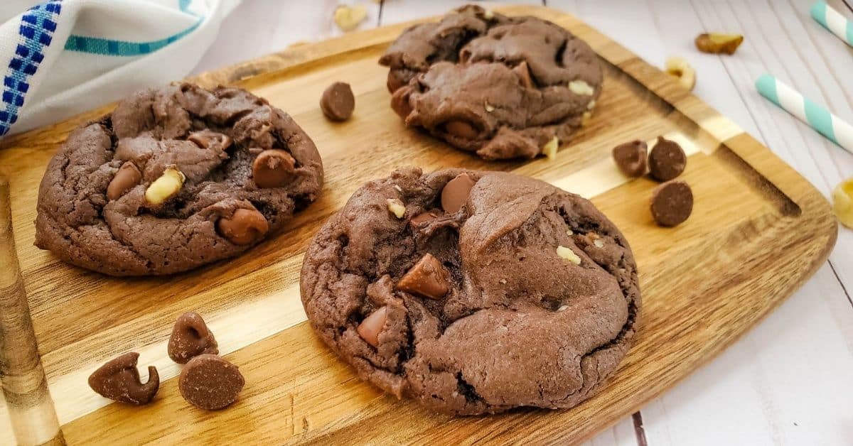 Double Chocolate Chip and Walnut Cookies