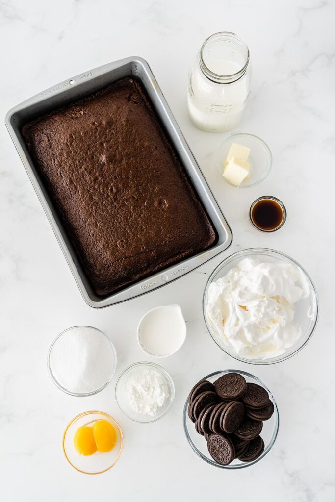 Oreo Poke Cake Process Ingredients