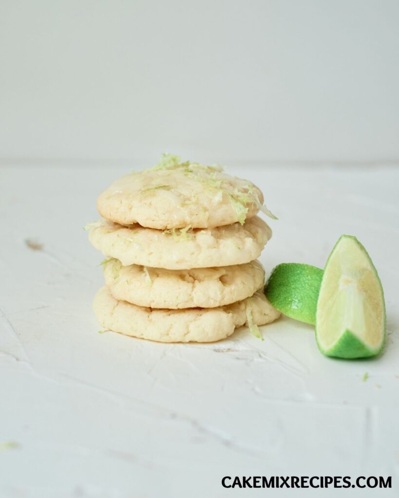 Key Lime Pie Cookies sprinkled with lime zest.