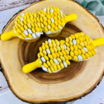 corn on cob cupcakes on a plate