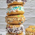 A stack of easy homemade ice cream sandwich desserts.