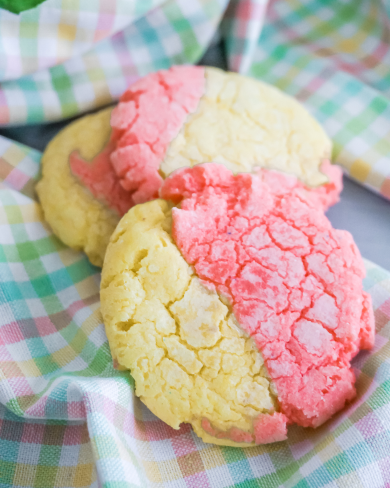 Lemon Strawberry Crinkle Cookies