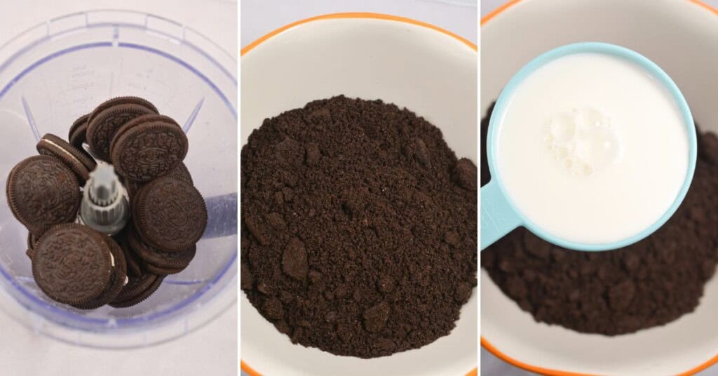 crushing the cookies in a food processor.
