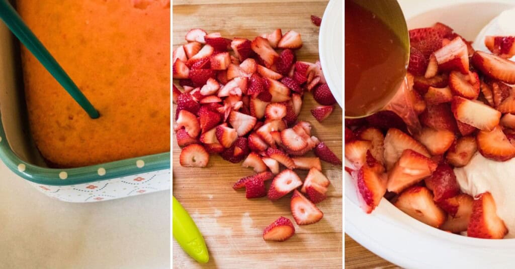Baking the dessert.