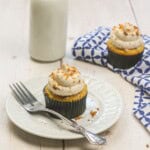 Butterfinger cupcakes and milk.
