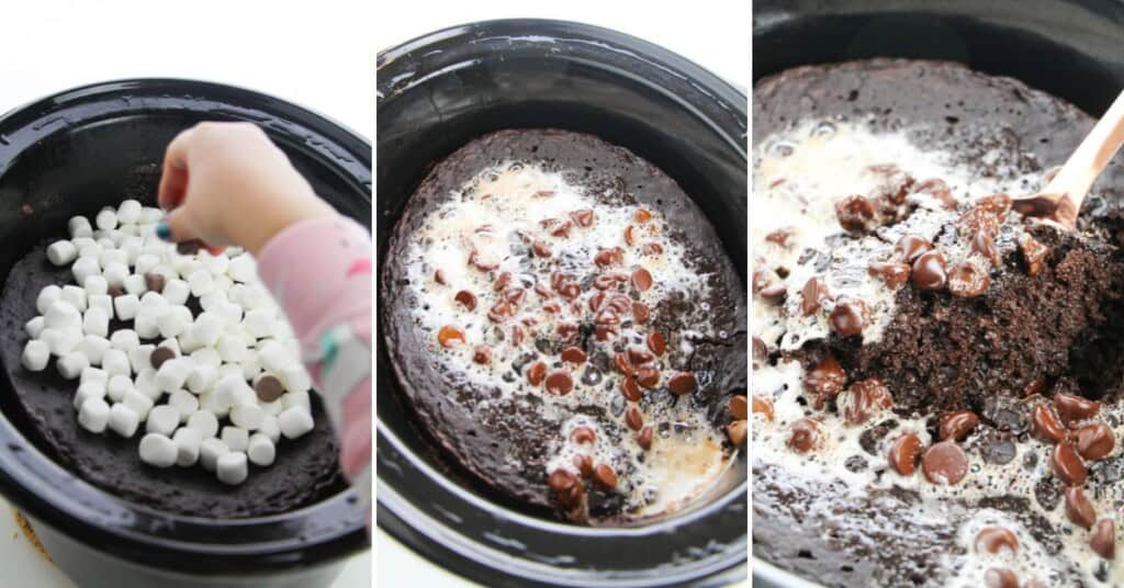 Finishing the chocolate lava cake.