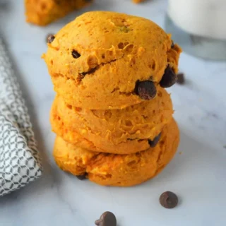 pumpkin cake mix cookies with chocolate chips