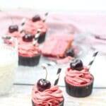 a close up of the dessert with straws in them.
