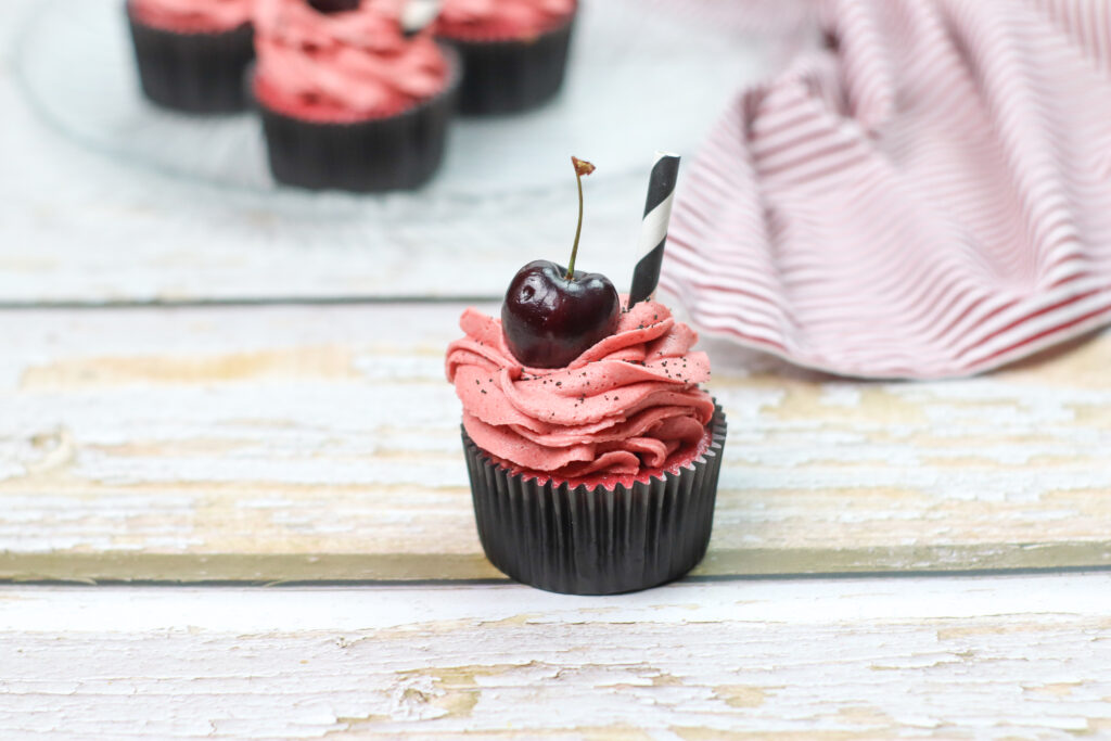 a black cherry cupcake