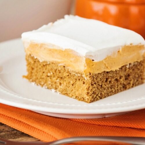 Gingerbread cake with creamy layers of pumpkin and Cool Whip