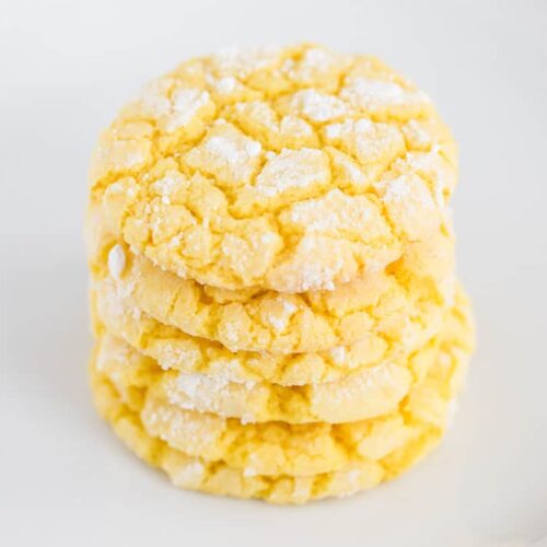 Bright lemon cookies stacked