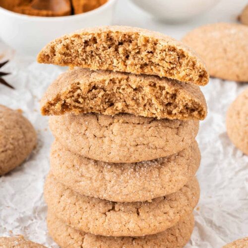 Fluffy spice cookies stacked