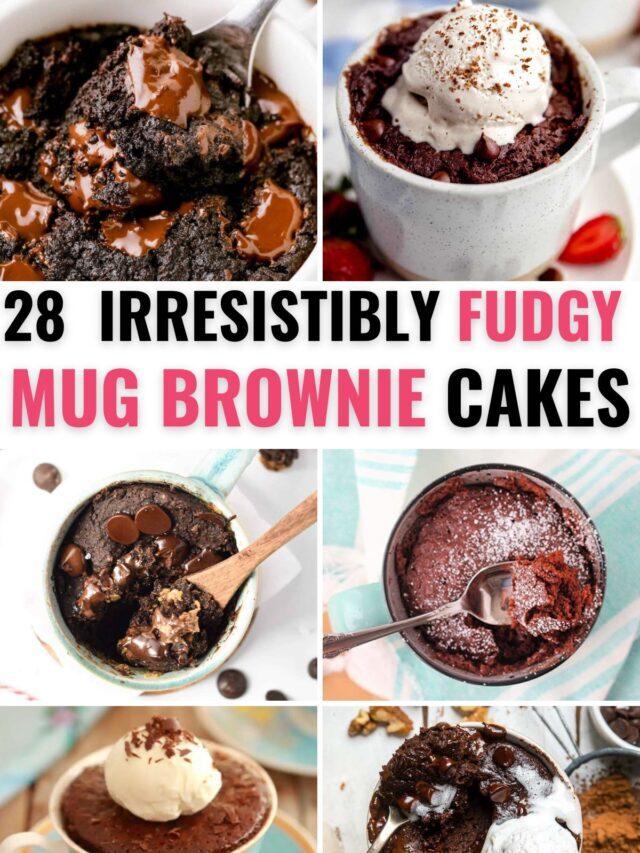 28 Fudgy Mug Brownie Cakes