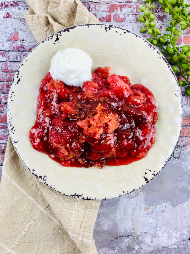 Crock Pot Strawberry Dump Cake - WEBSTORY COVER