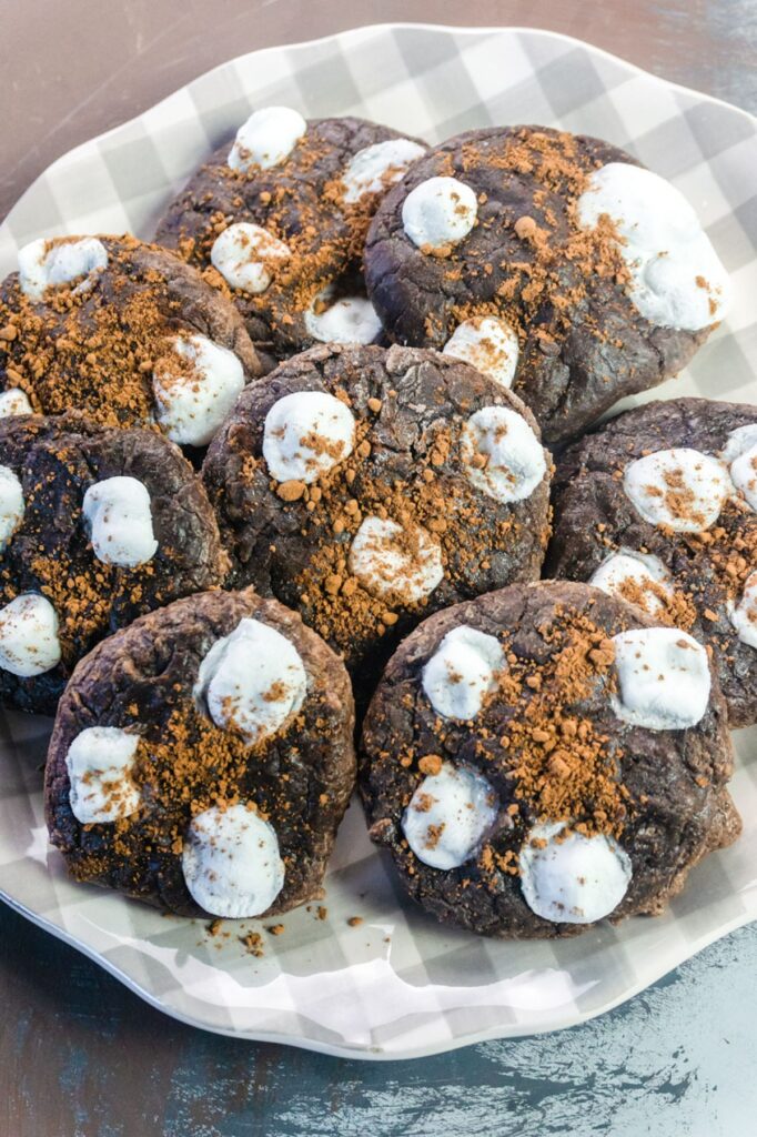 Hot Cocoa Cookies on a plate. 