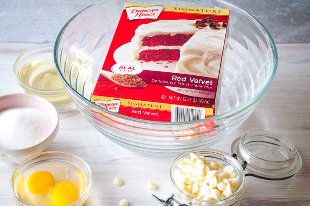 Easy Red Velvet Cake Mix Cookies Ingredients