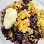 A top shot of the blackberry dump cake.