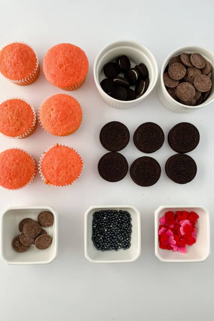 All the ingredients needed to make the dessert.