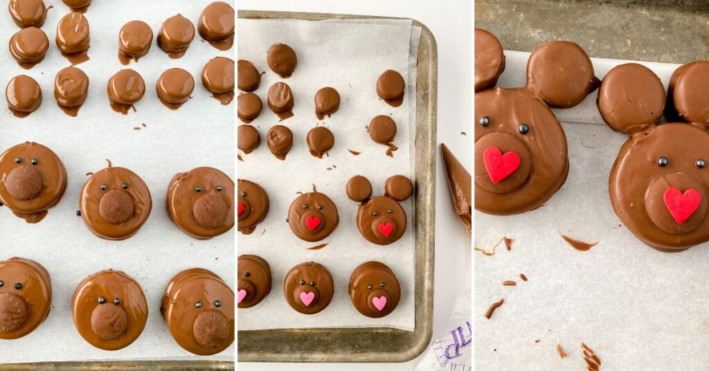 Topping the teddy bear cupcakes and finishing the bears.