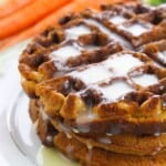 A side view of the breakfast treat.