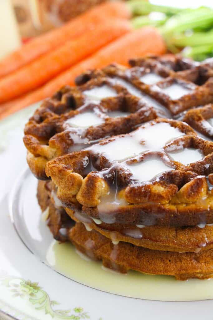 A side view of the breakfast treat.