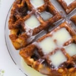 Butter and syrup on the carrot cake waffle.