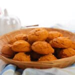 A side view of the baked pumpkin pie spice cookies.