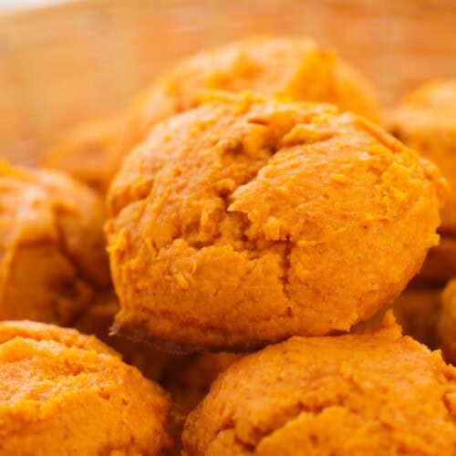 A close up on the pumpkin cookies.