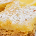 A close up on the cake mix lemon bars.