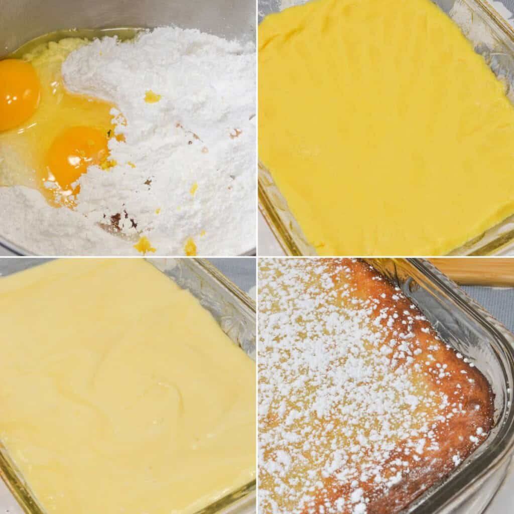 Making the crust and mixing the filling.