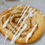 A top shot of the cinnamon roll cookies.