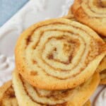 A basket of the finished cinnamon roll cookies.